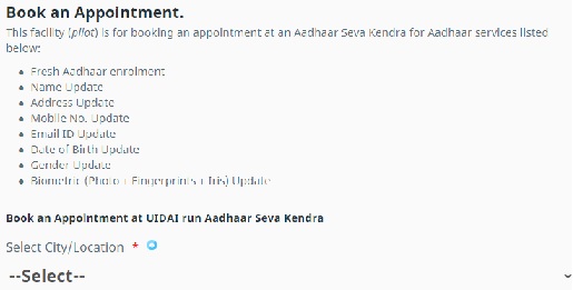 Book An Appointment Online Aadhar Card 