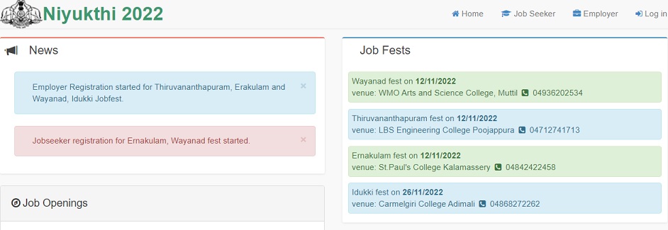 Niyukhi Job Fest Registration, Login at www.jobfest.kerala.gov.in